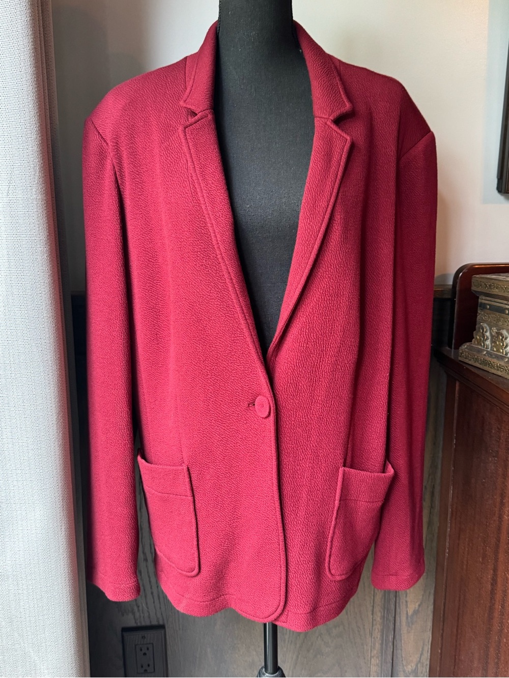 Jaclyn Smith Raspberry Single-Button Blazer